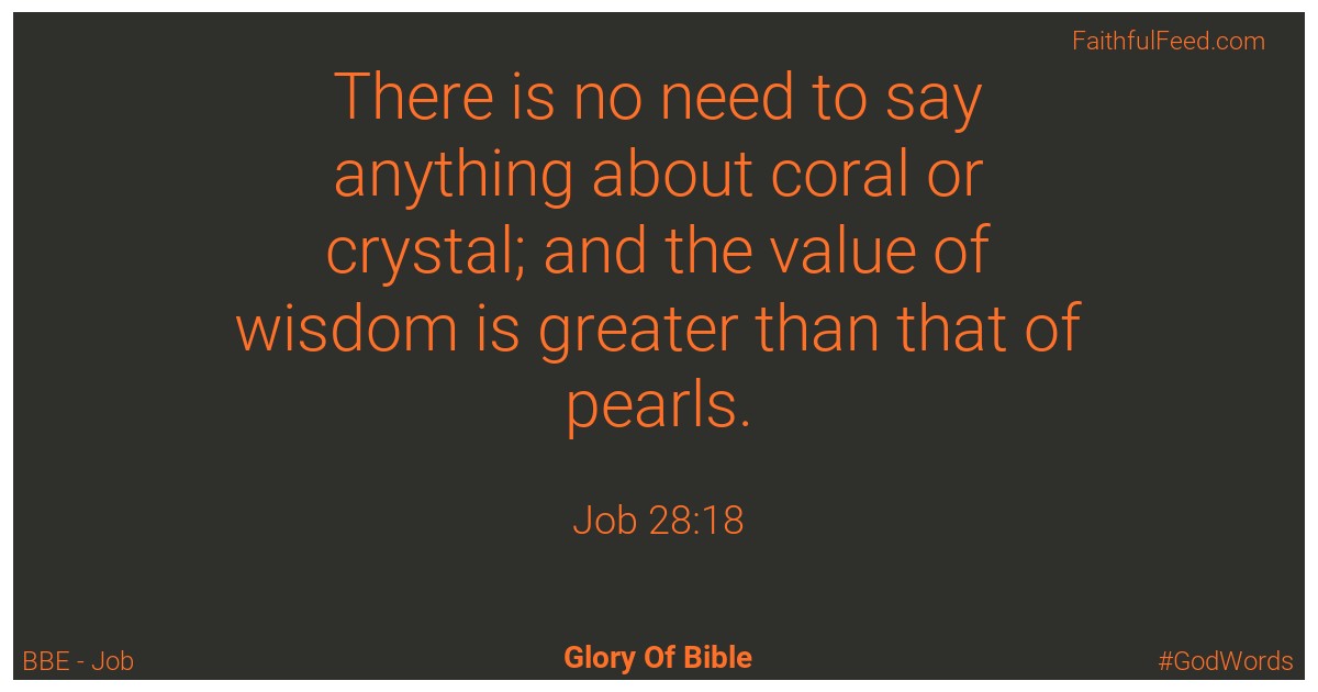 Job 28:18 - Bbe