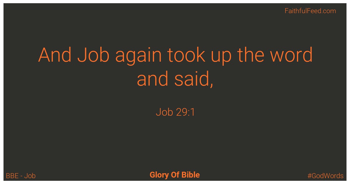 Job 29:1 - Bbe