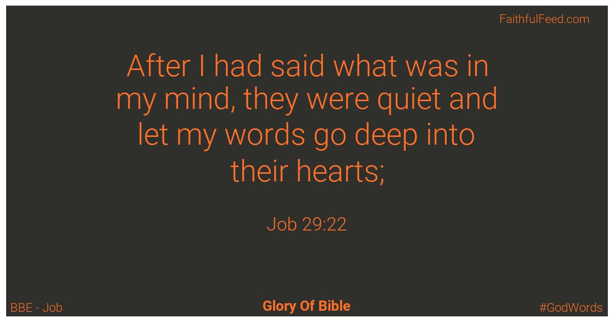 Job 29:22 - Bbe