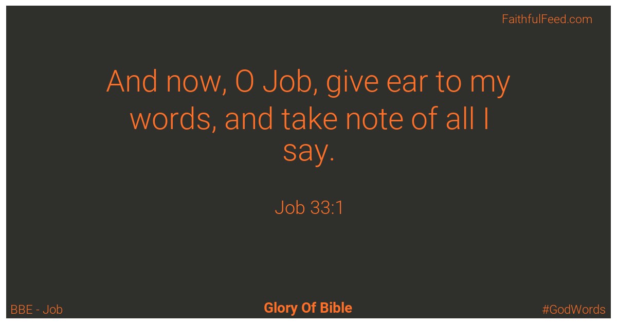 Job 33:1 - Bbe