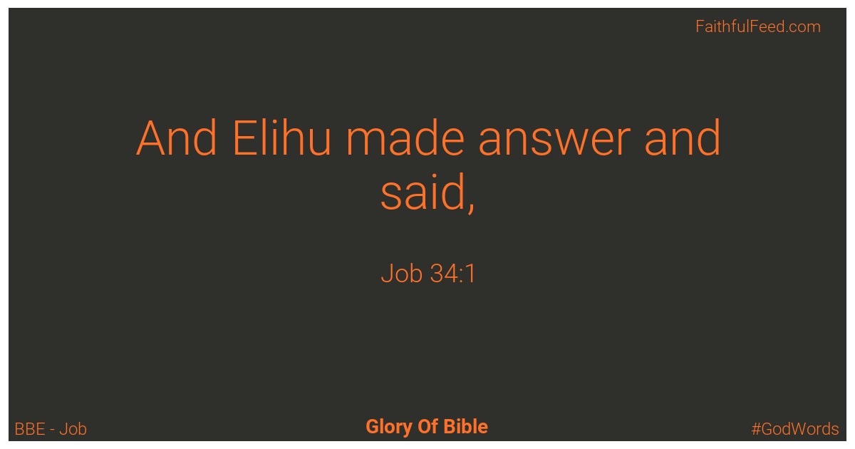 Job 34:1 - Bbe