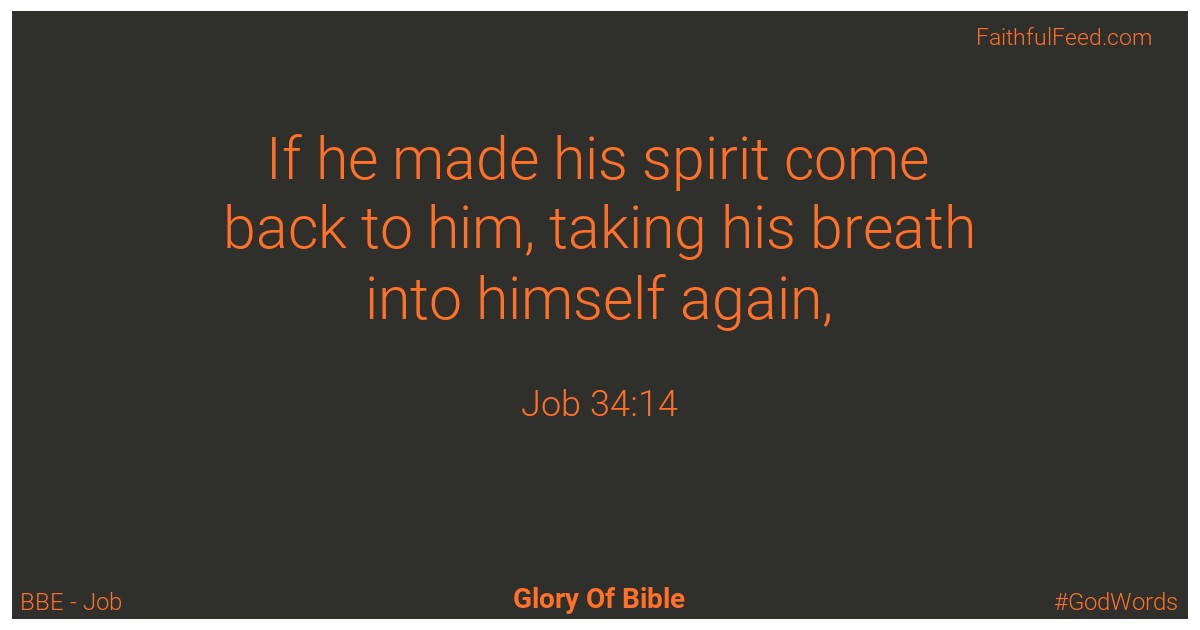 Job 34:14 - Bbe