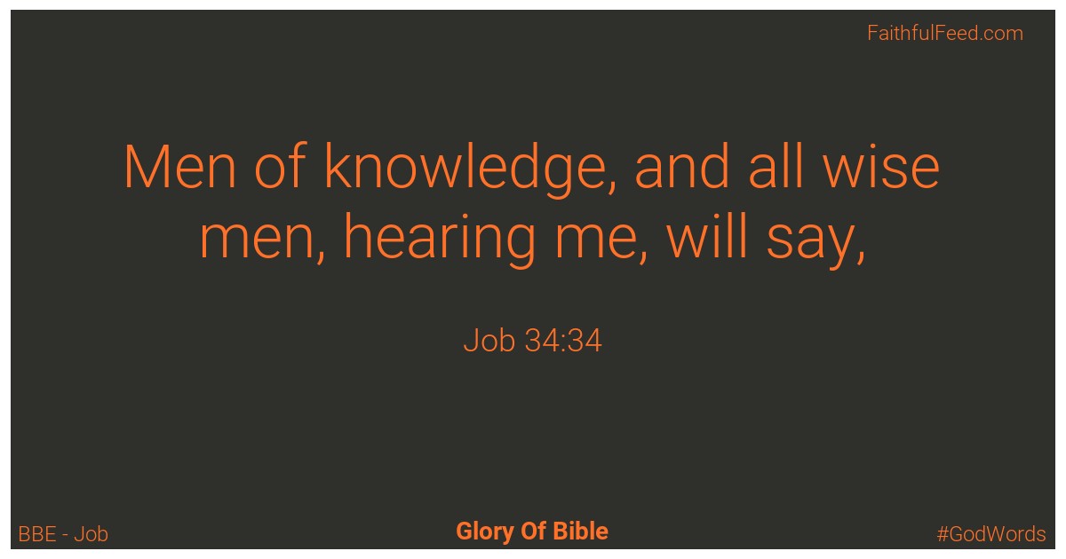 Job 34:34 - Bbe