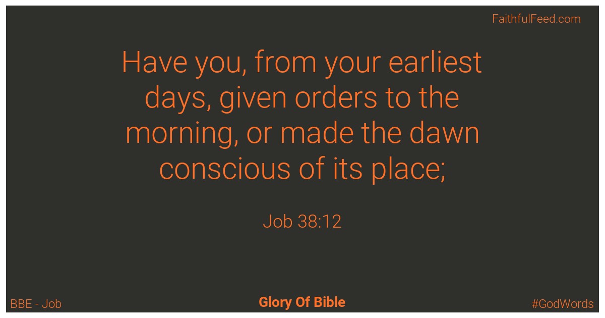 Job 38:12 - Bbe