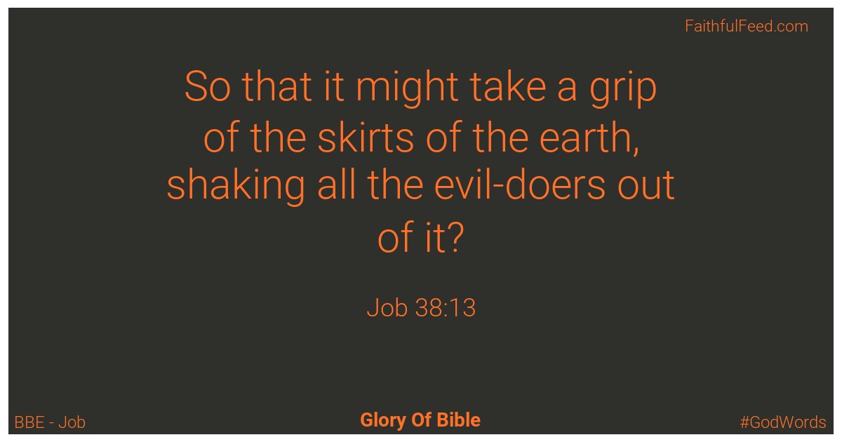 Job 38:13 - Bbe