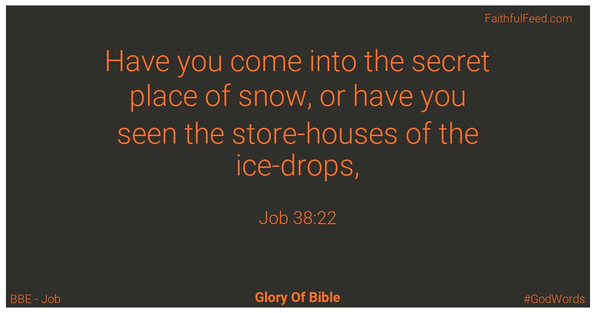 Job 38:22 - Bbe