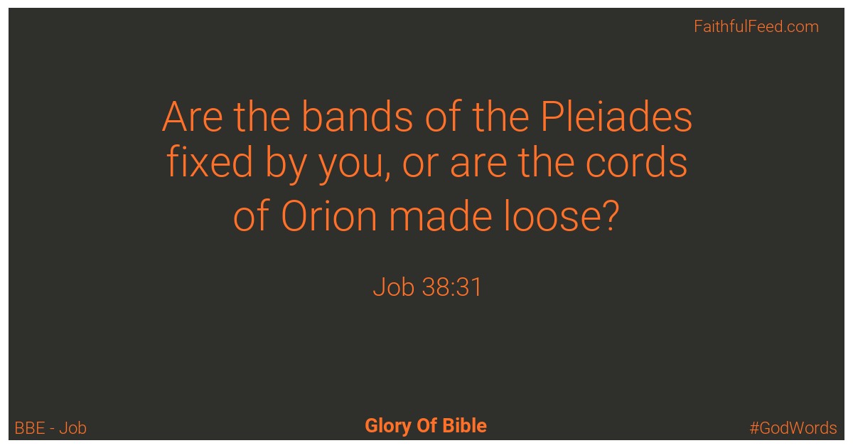Job 38:31 - Bbe