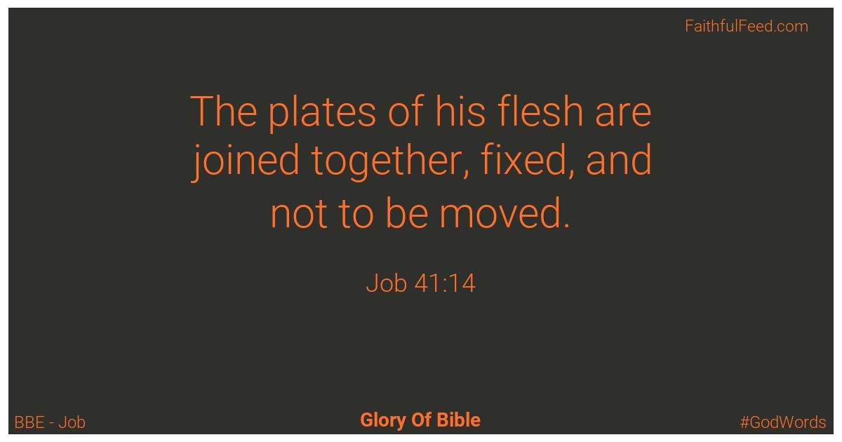 Job 41:14 - Bbe