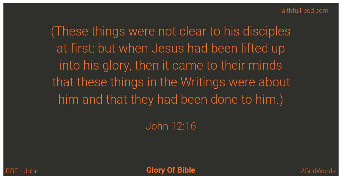 John 12:16 - Bbe