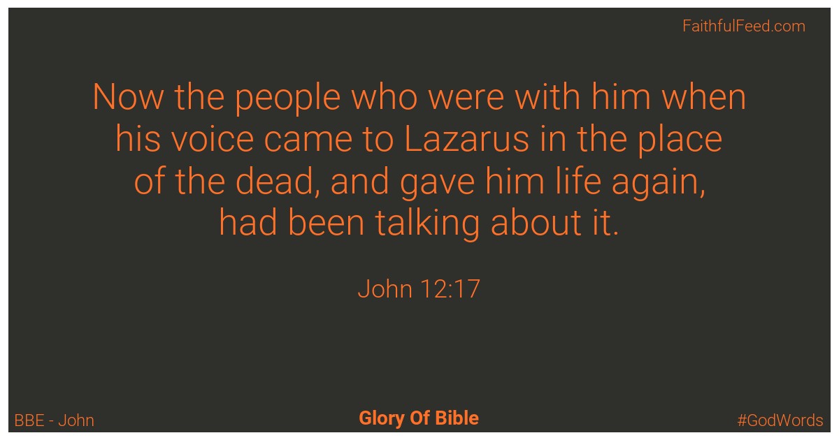 John 12:17 - Bbe