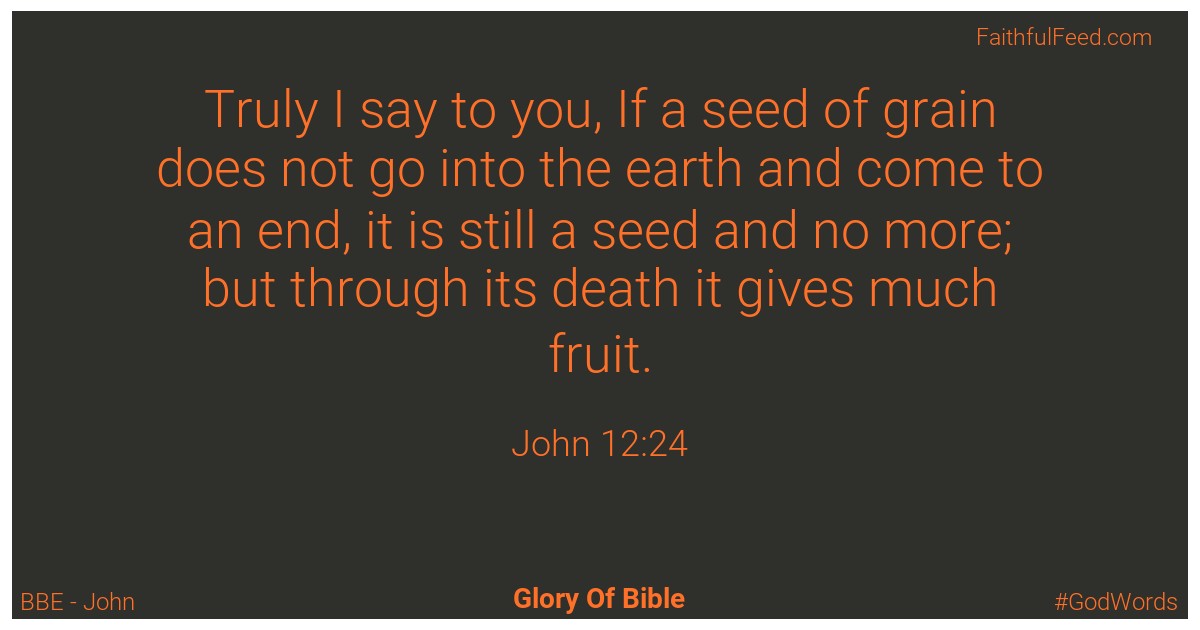 John 12:24 - Bbe