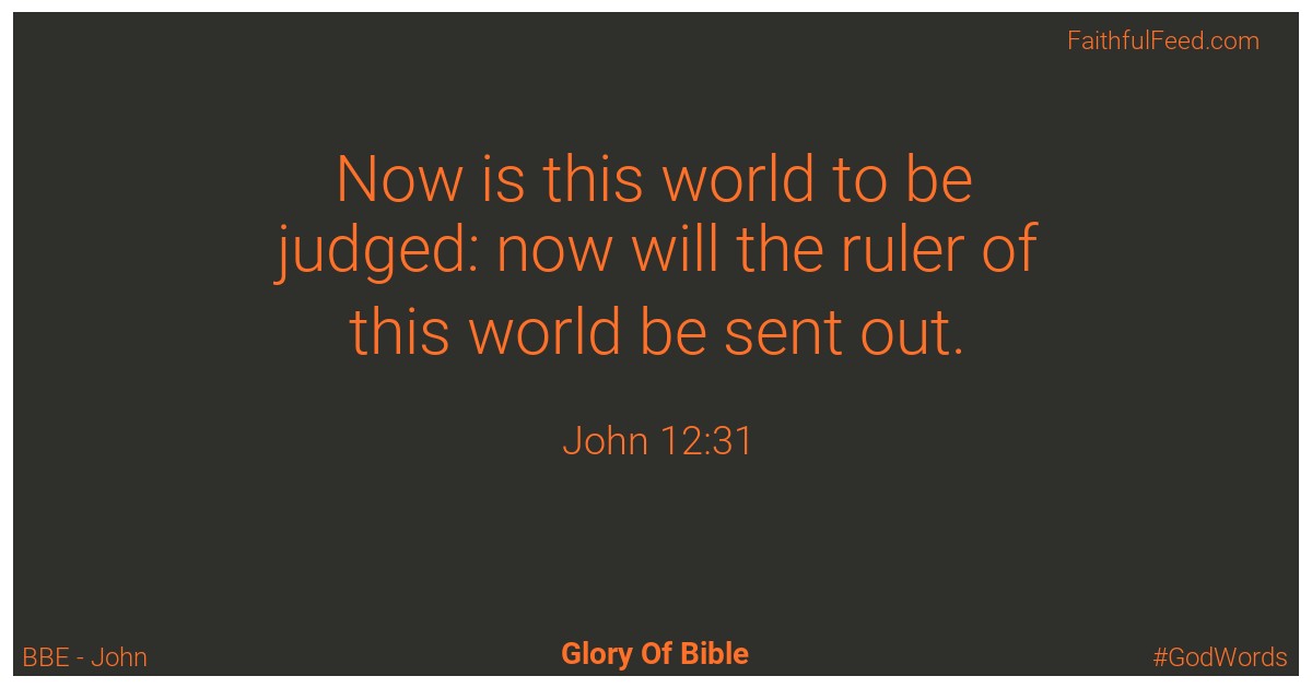 John 12:31 - Bbe