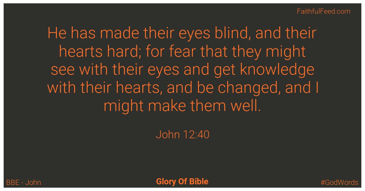 John 12:40 - Bbe