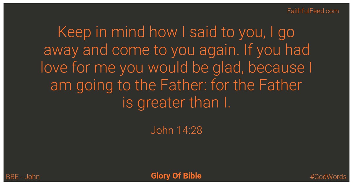 John 14:28 - Bbe