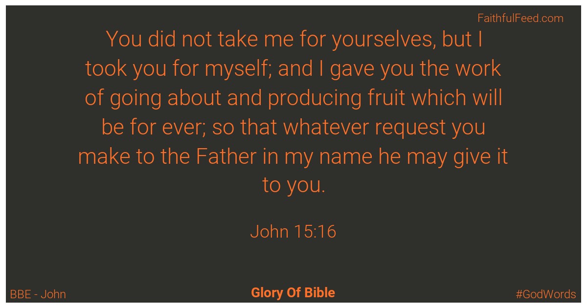 John 15:16 - Bbe