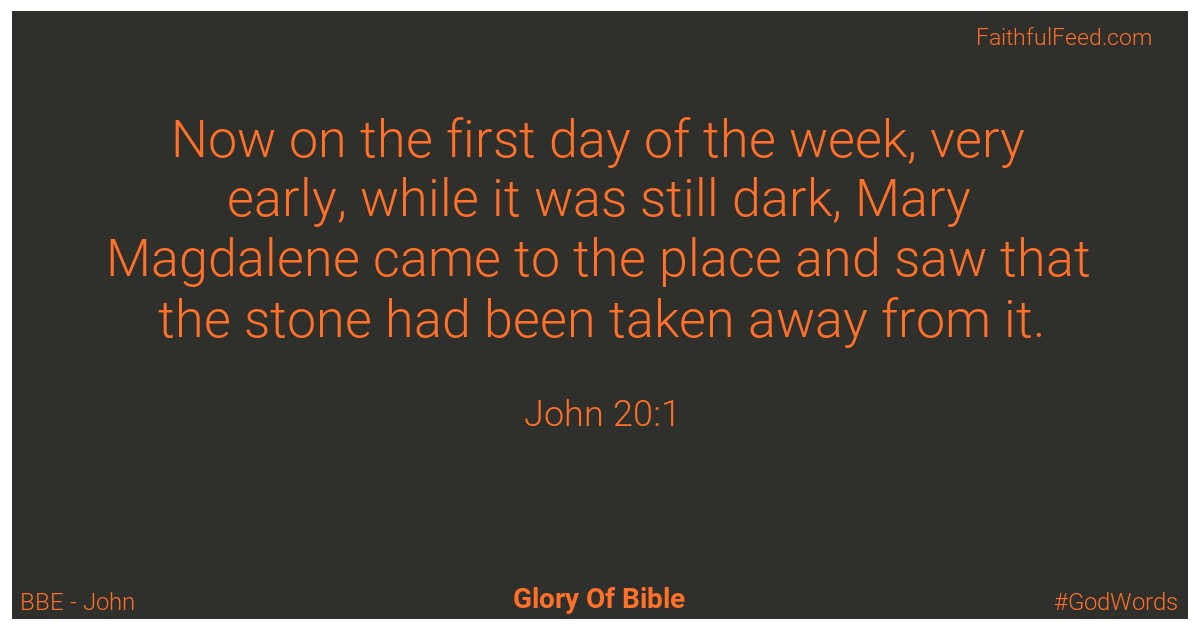 The Bible Verses from John Chapter 20 - Bbe