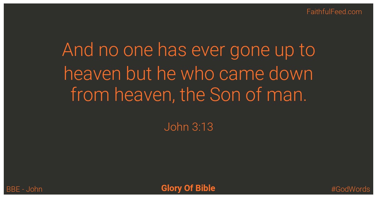 John 3:13 - Bbe