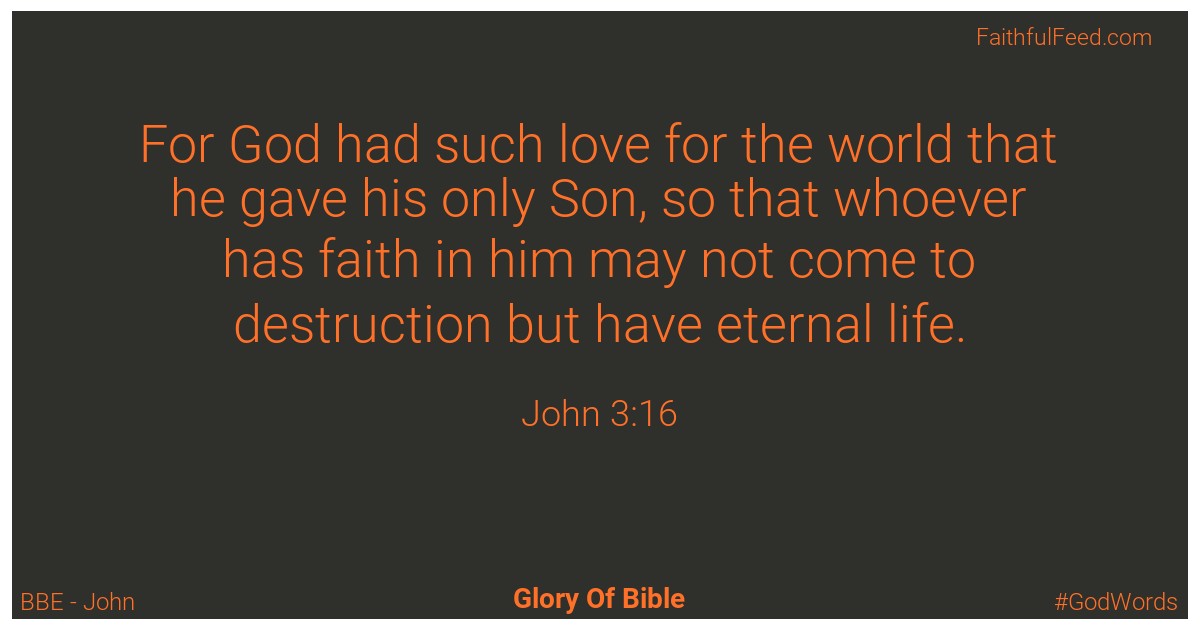 John 3:16 - Bbe