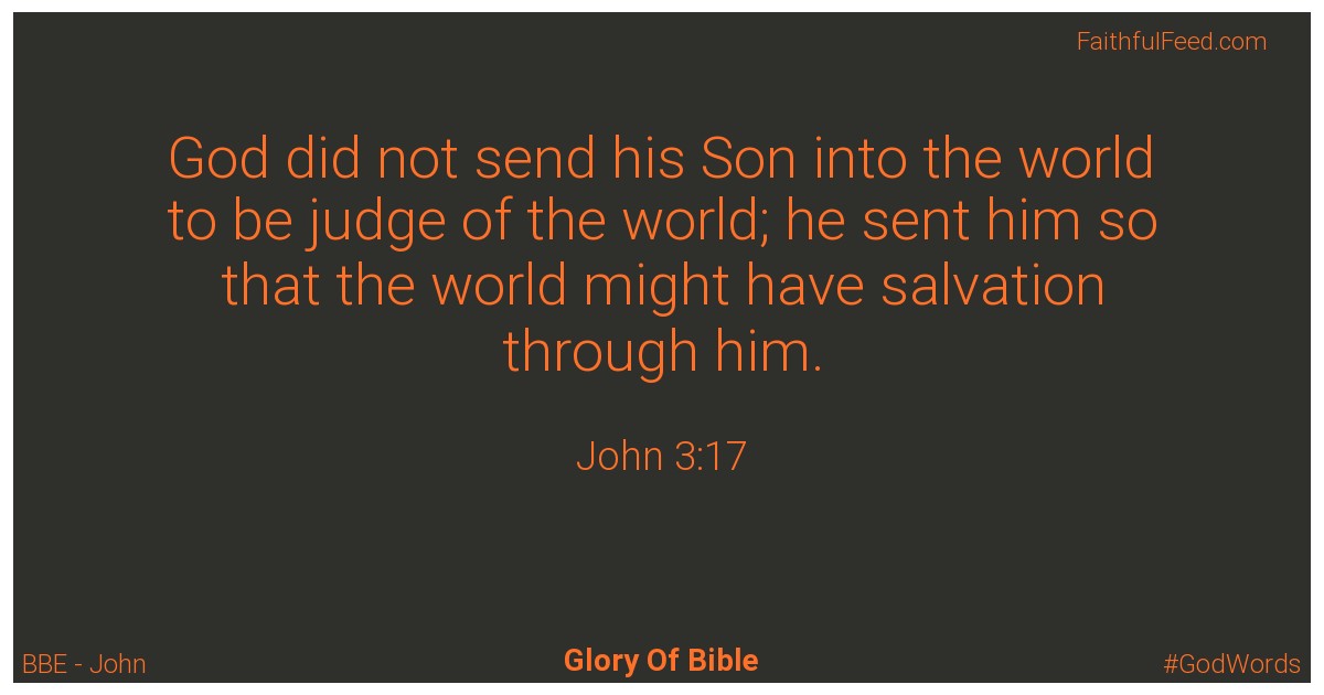 John 3:17 - Bbe