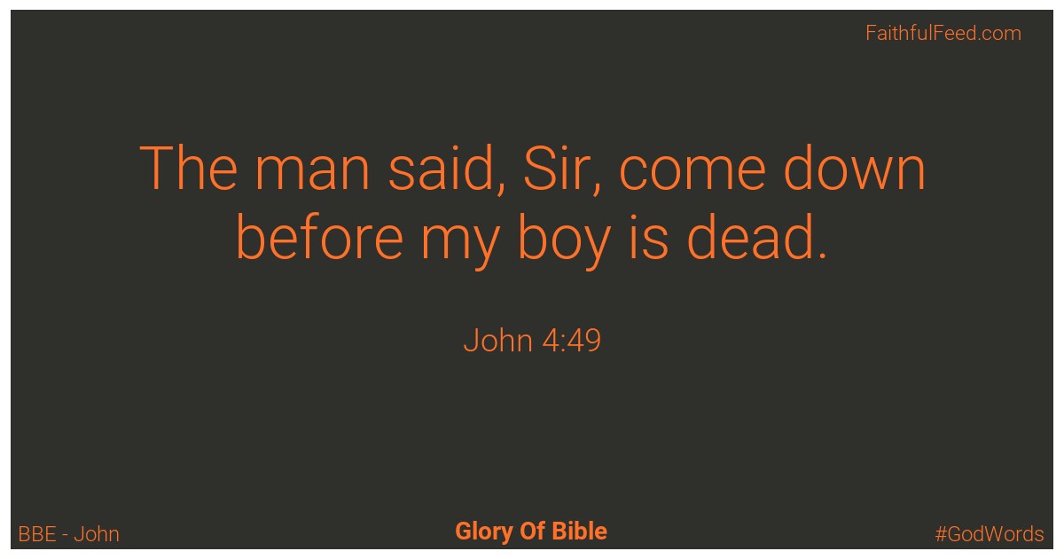 John 4:49 - Bbe