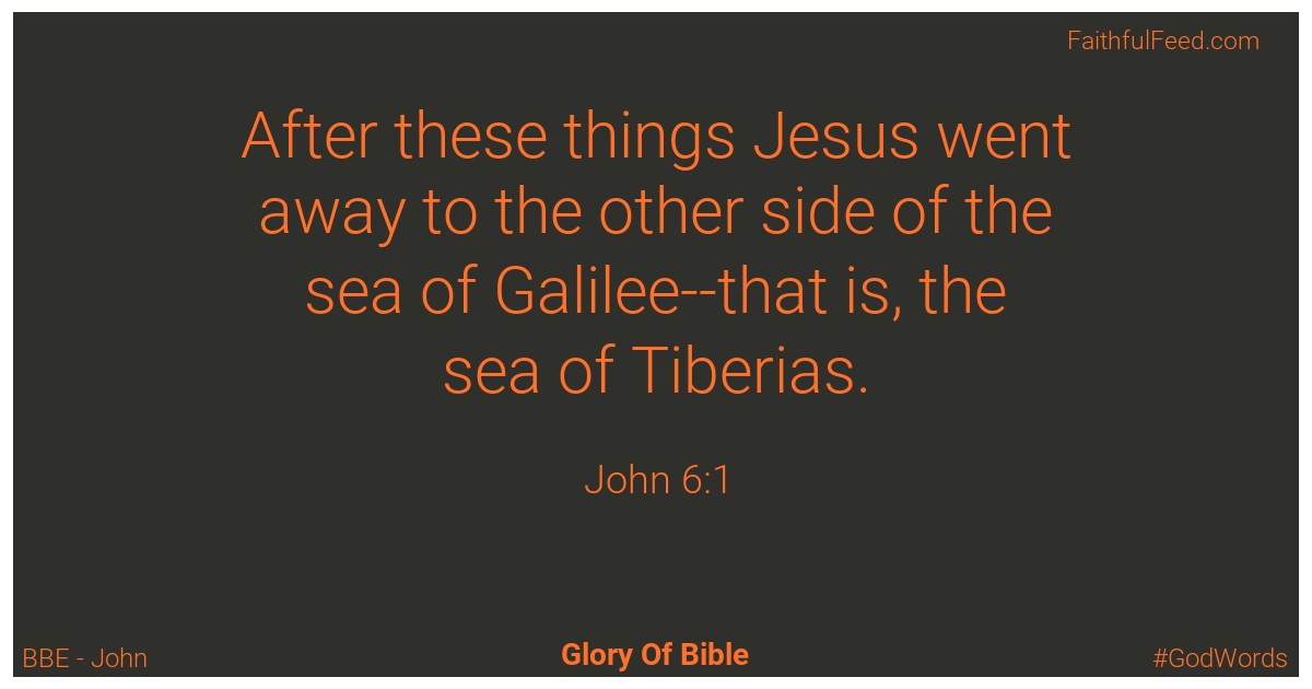 John 6:1 - Bbe