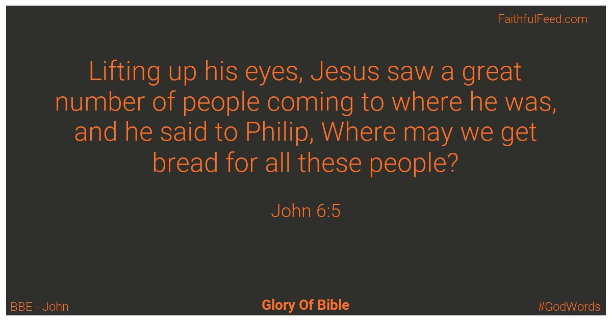 John 6:5 - Bbe