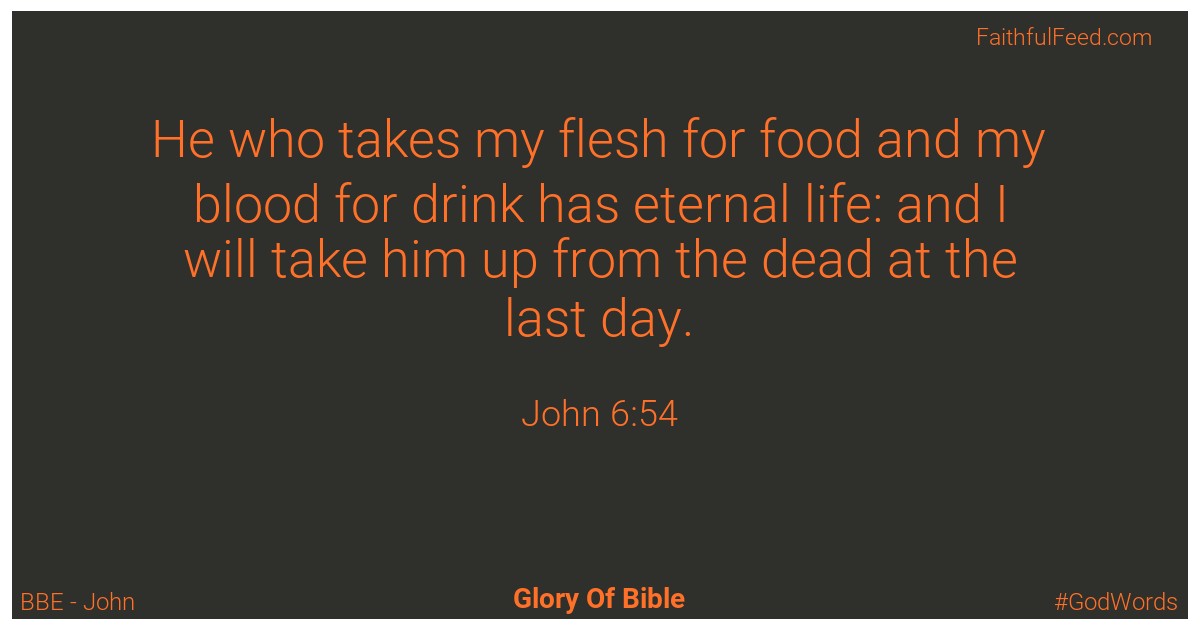 John 6:54 - Bbe