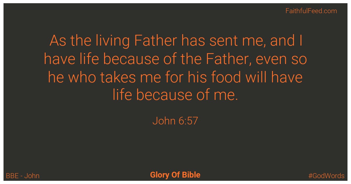 John 6:57 - Bbe