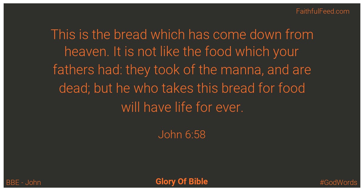 John 6:58 - Bbe