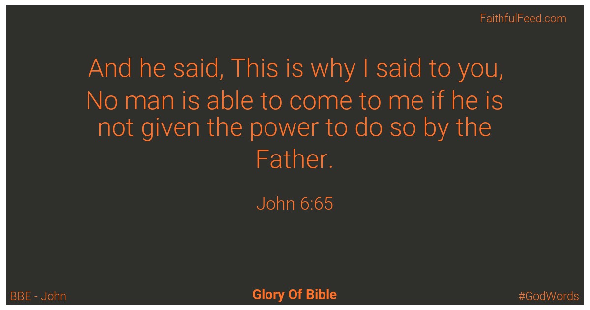 John 6:65 - Bbe