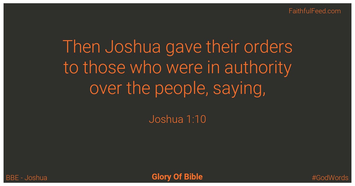Joshua 1:10 - Bbe
