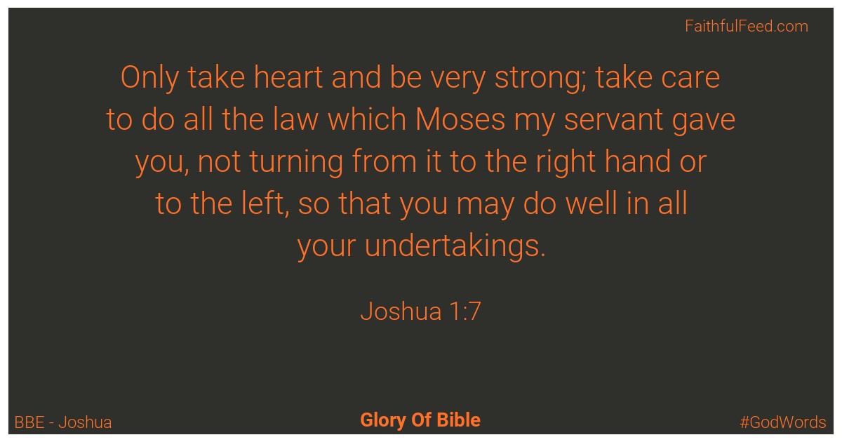 Joshua 1:7 - Bbe