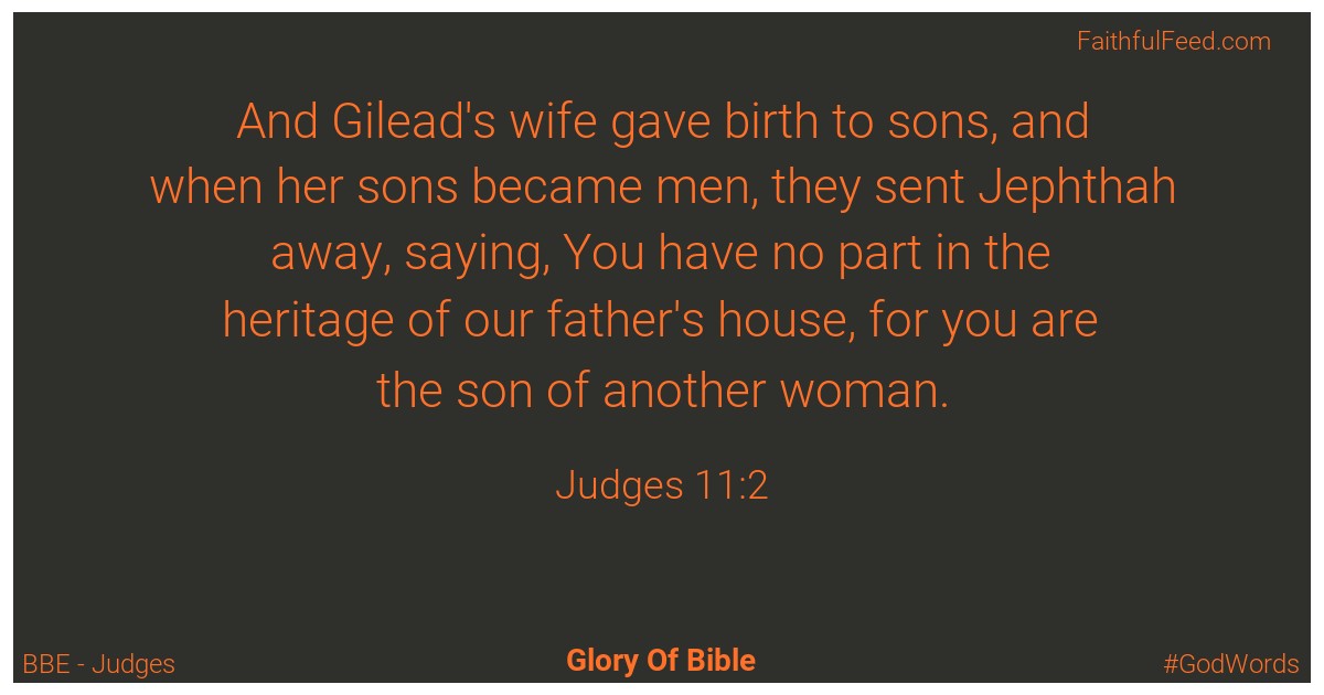 Judges 11:2 - Bbe