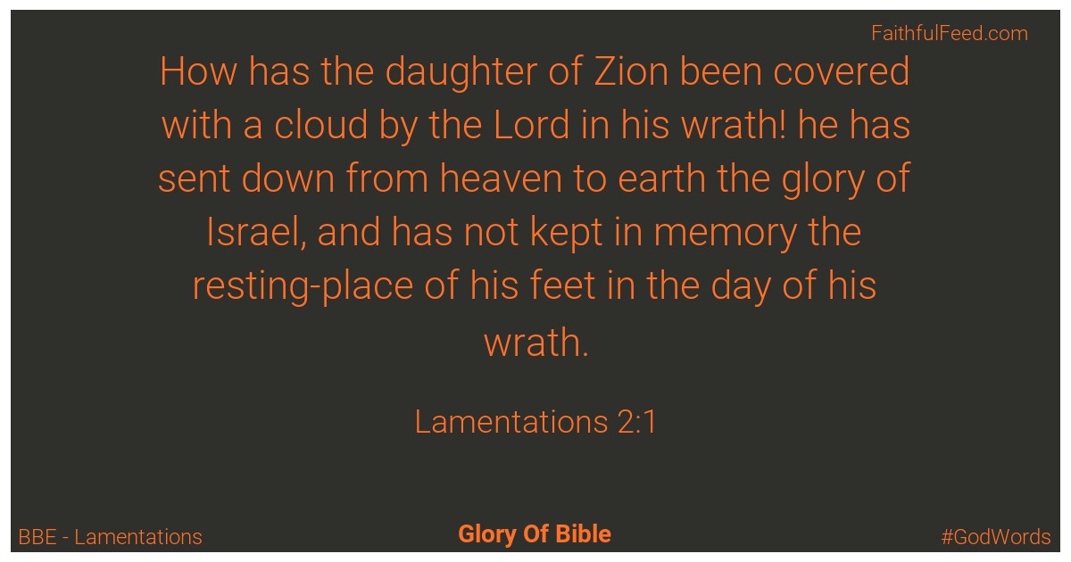 Lamentations 2:1 - Bbe