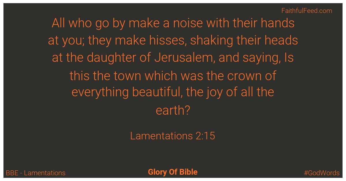 Lamentations 2:15 - Bbe