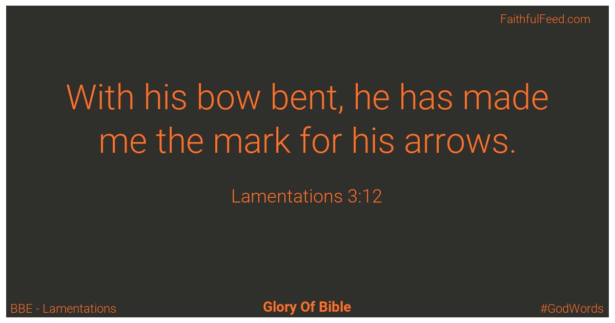 Lamentations 3:12 - Bbe