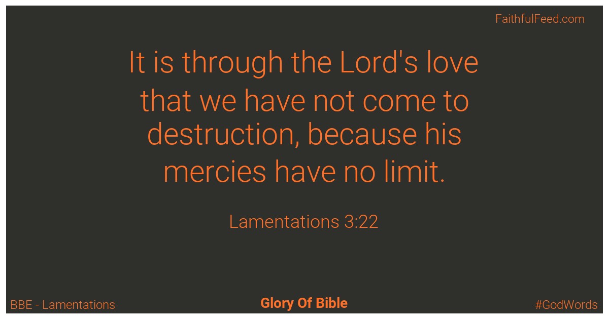 Lamentations 3:22 - Bbe