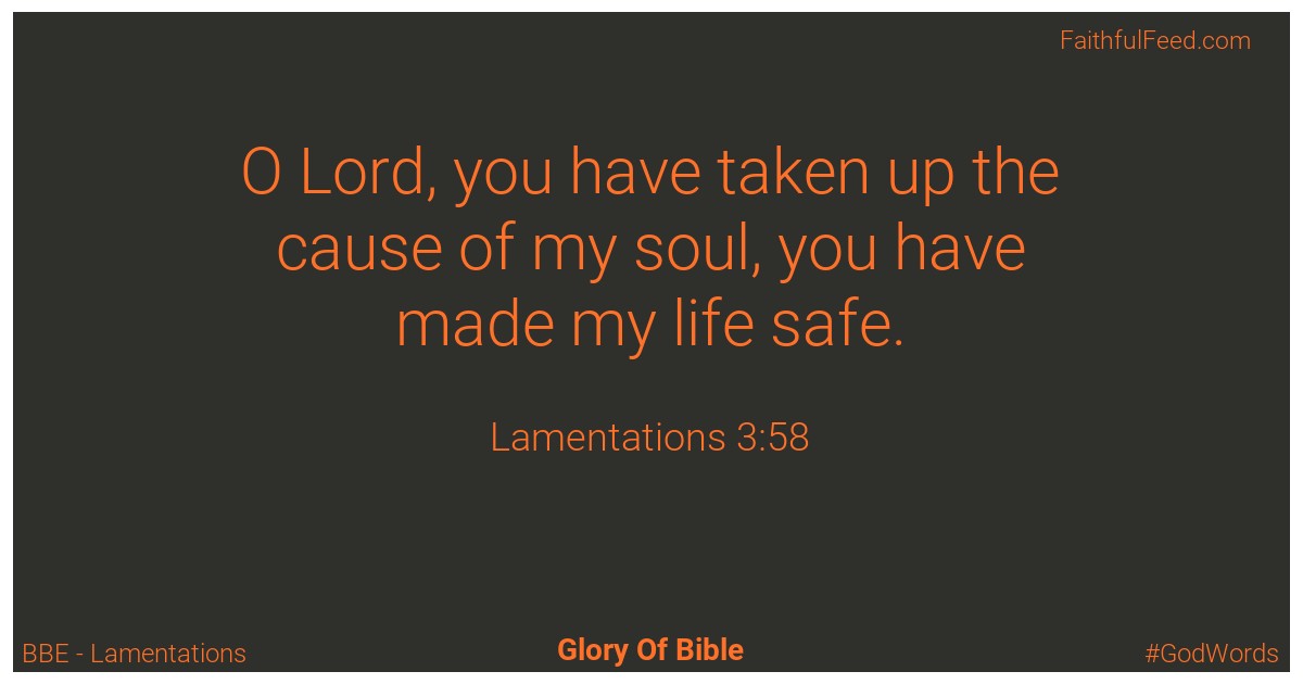 Lamentations 3:58 - Bbe