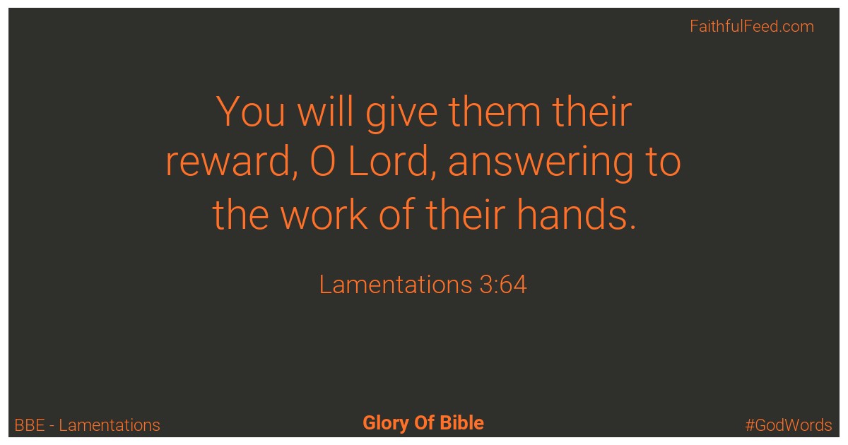 Lamentations 3:64 - Bbe