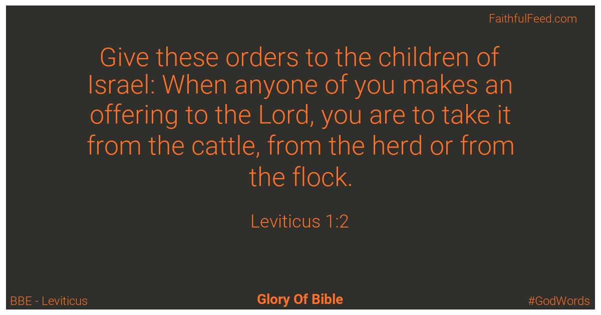 Leviticus 1:2 - Bbe