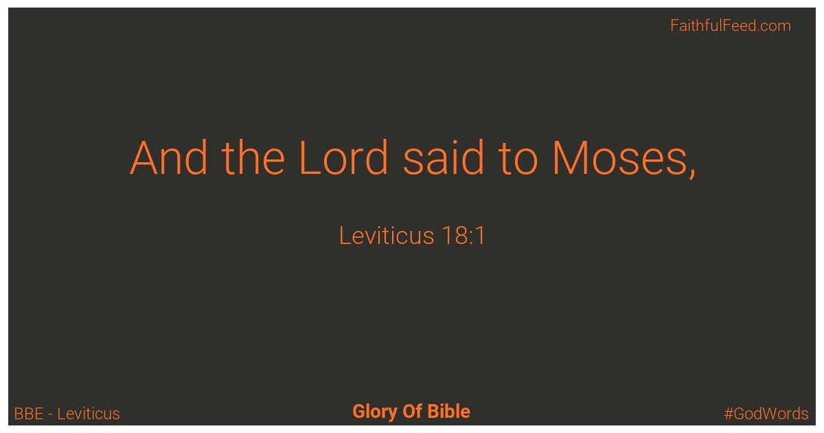 Leviticus 18:1 - Bbe