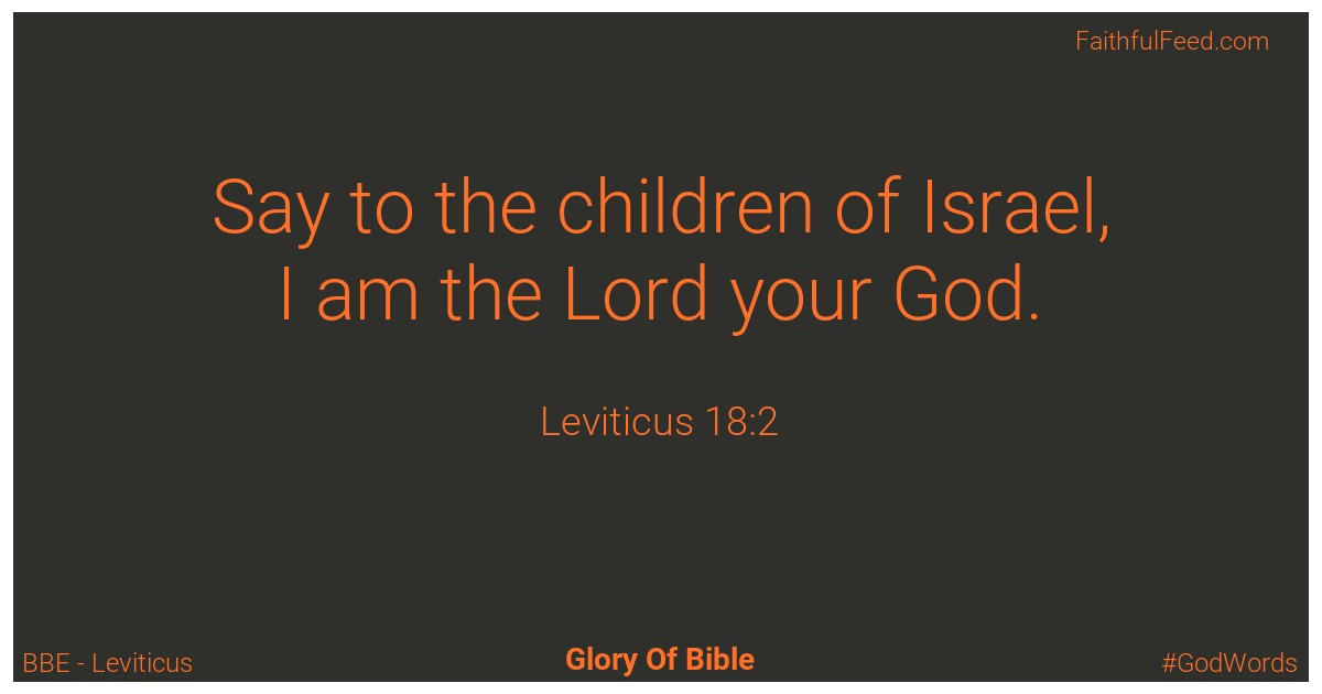 Leviticus 18:2 - Bbe