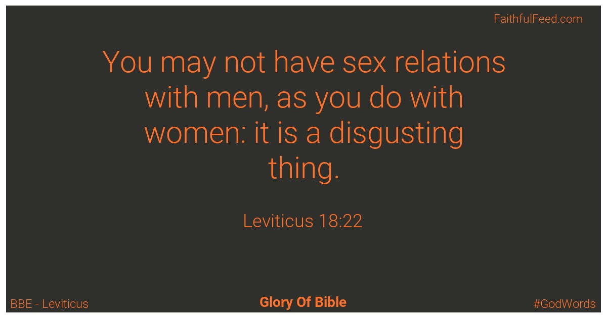 Leviticus 18:22 - Bbe