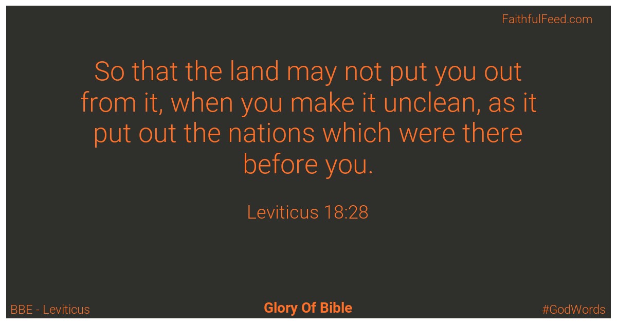 Leviticus 18:28 - Bbe