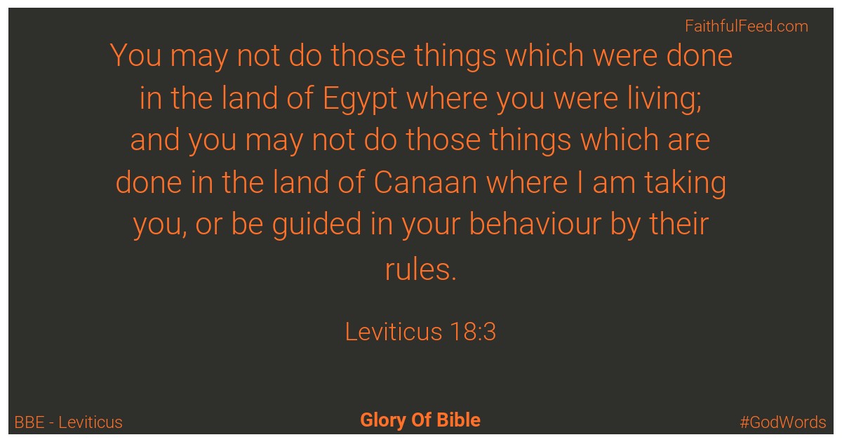 Leviticus 18:3 - Bbe