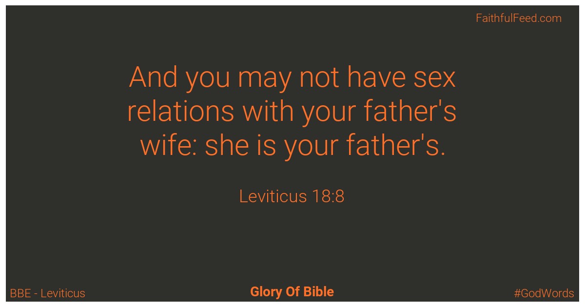 Leviticus 18:8 - Bbe