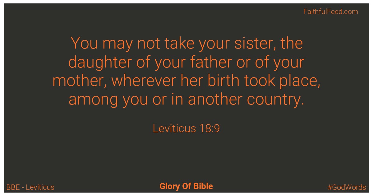 Leviticus 18:9 - Bbe
