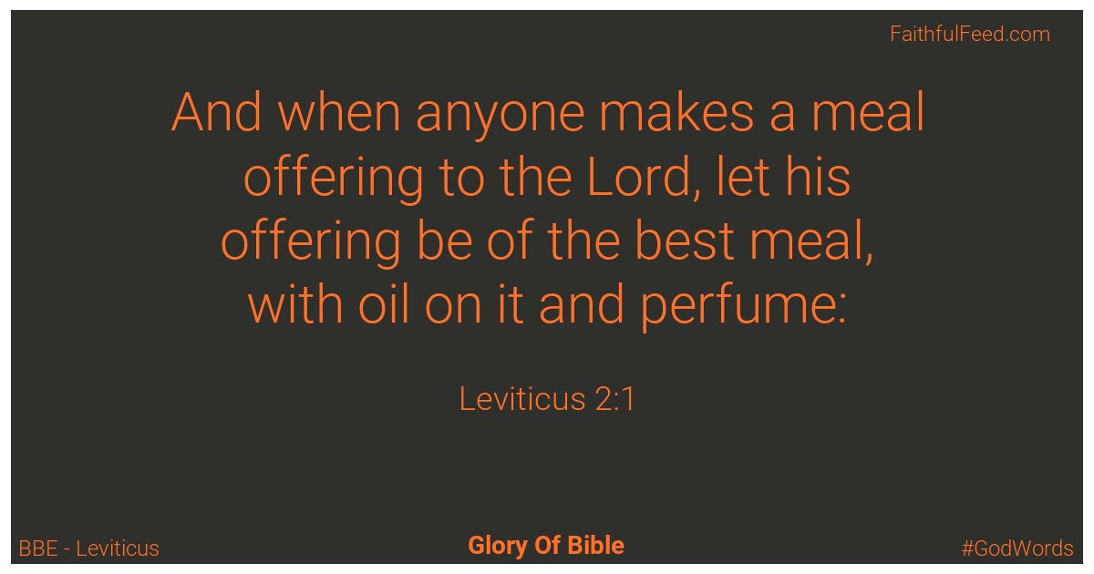 Leviticus 2:1 - Bbe