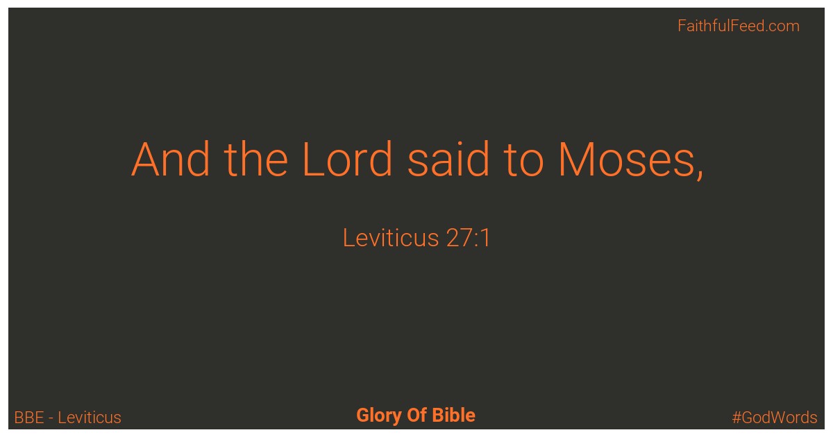 Leviticus 27:1 - Bbe