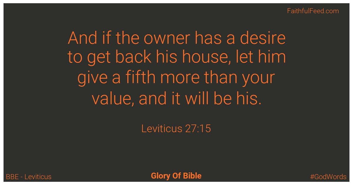 Leviticus 27:15 - Bbe